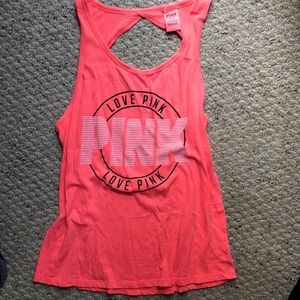 Hot pinkish orange PINK tank top